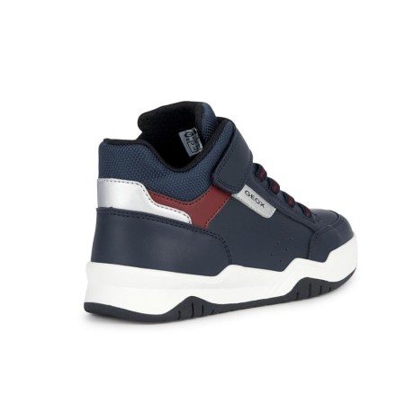 Geox Παιδικά Sneakers High J Perth Boy Navy Μπλε - Κόκκινο